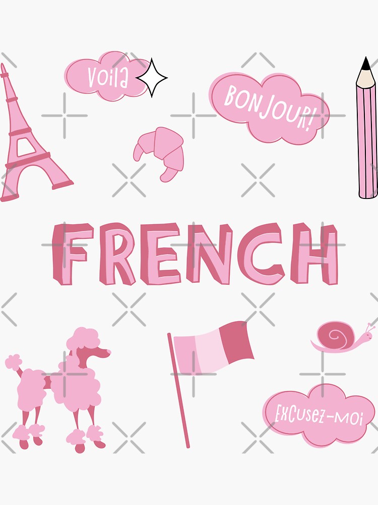 pink-french-language-school-subject-sticker-pack-sticker-for-sale-by