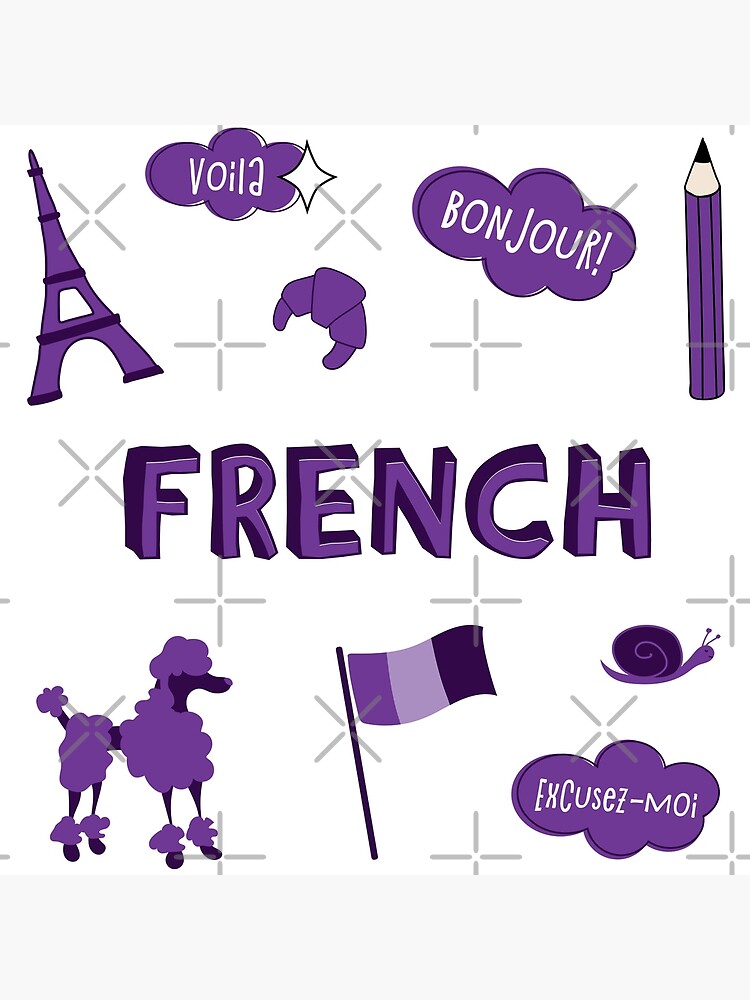 Thumbnail 3 of 3, Poster, Purple French Language School Subject Sticker Pack designed and sold by The-Goods.