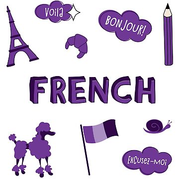 Artwork thumbnail, Purple French Language School Subject Sticker Pack by The-Goods