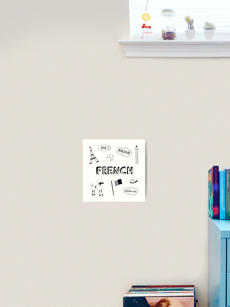 Thumbnail 1 of 3, Art Print, White French Language School Subject Sticker Pack designed and sold by The-Goods.