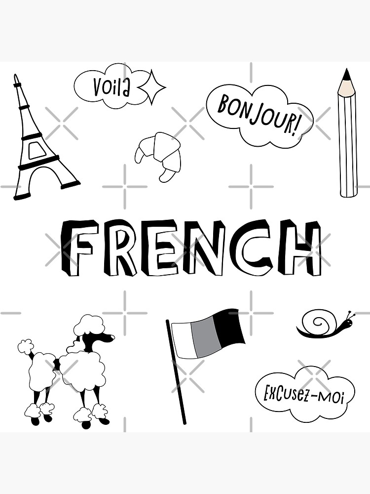 Thumbnail 3 of 3, Art Print, White French Language School Subject Sticker Pack designed and sold by The-Goods.