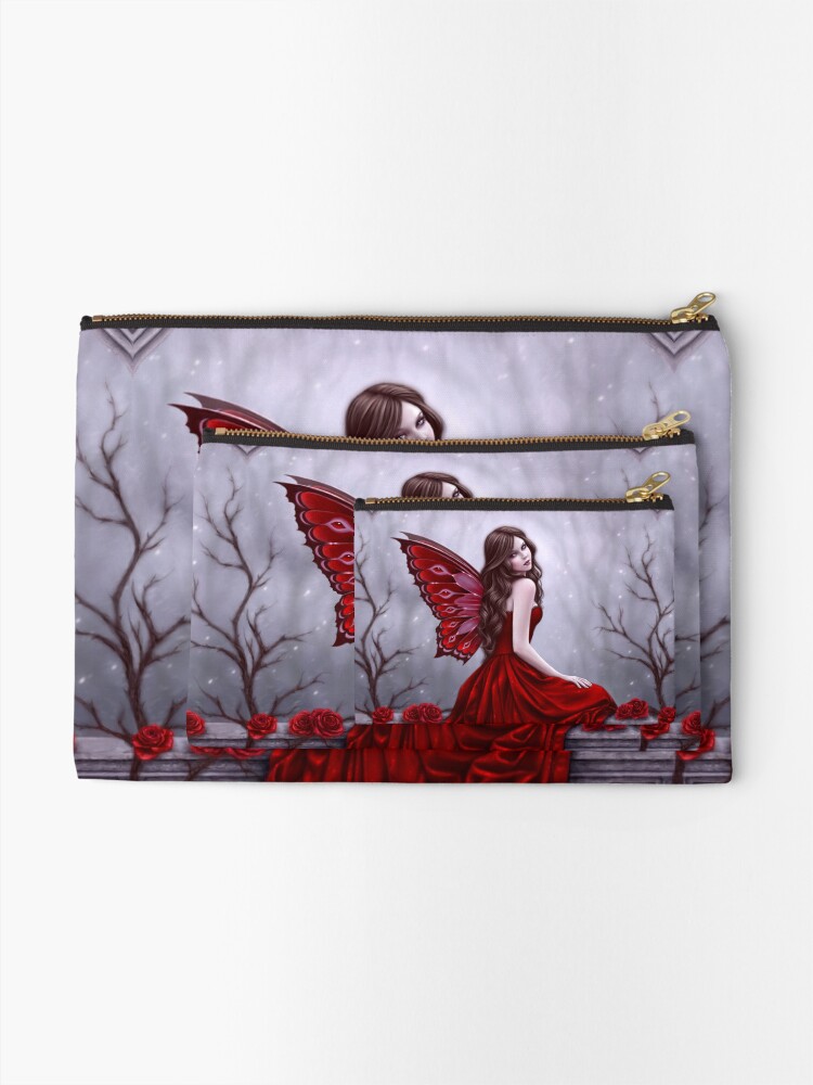 Alternate view of Winter Rose Butterfly Fairy Zipper Pouch