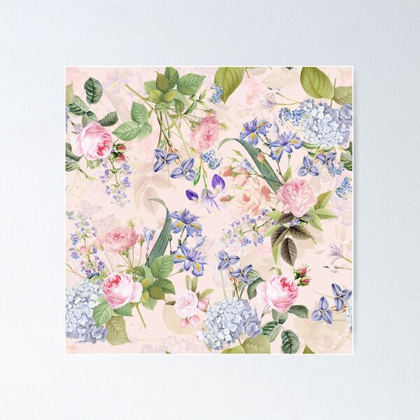 Item preview, Pierre Joseph Redouté - Most beautiful roses bouquets Botanical Garden blush pink designed and sold by UtArt.