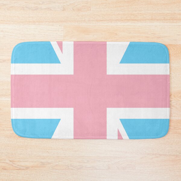 Item preview, TRANSGENDER UK FLAG (UNION JACK) (alt-angle) - PALE BLUE, WHITE AND PINK TRANSGENDER FLAG designed and sold by Clifford Hayes.