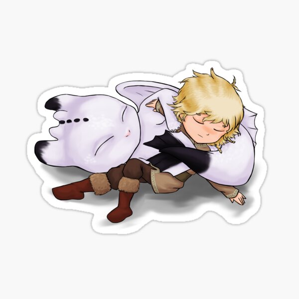 Sleepy Dragon Rider Sticker