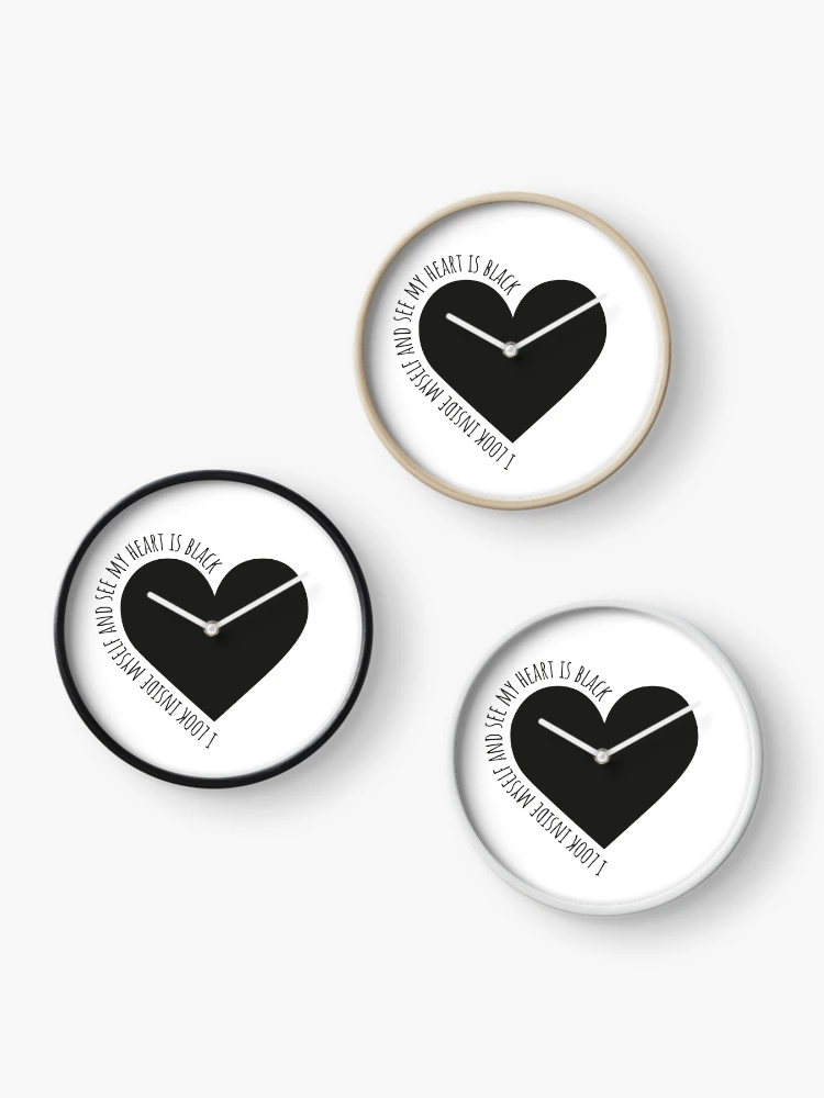 Thumbnail 3 of 4, Clock, HEART IS BLACK designed and sold by RodeoJukebox.