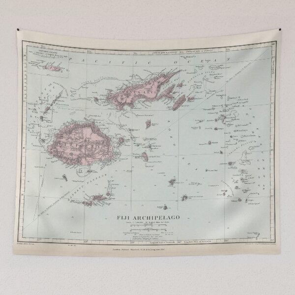 Item preview, Vintage Fiji Map (1904) designed and sold by BravuraMedia.