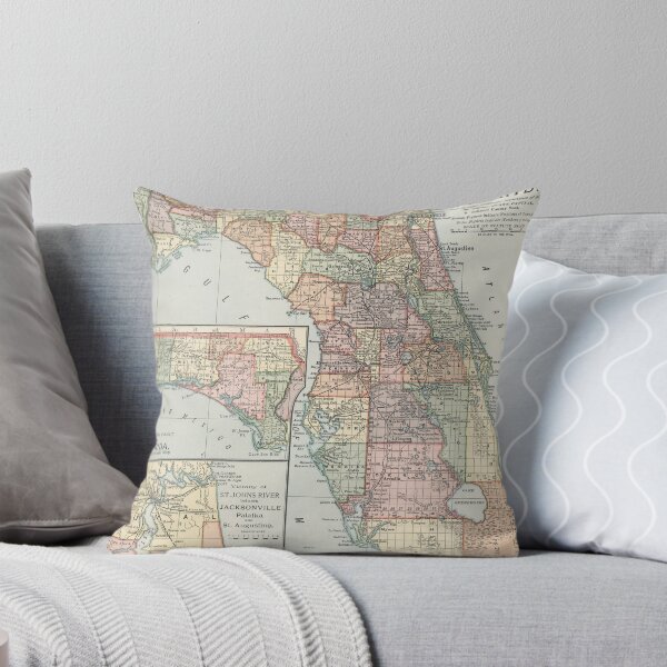 Item preview, Vintage Map of Florida (1891) designed and sold by BravuraMedia.