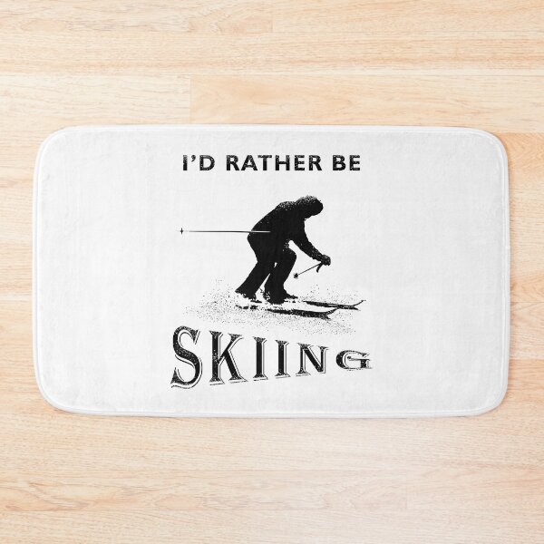Item preview, I'd Rather Be Skiing Quote with Silhouette Downhill Skier in Black on White  designed and sold by Karen McFarland.