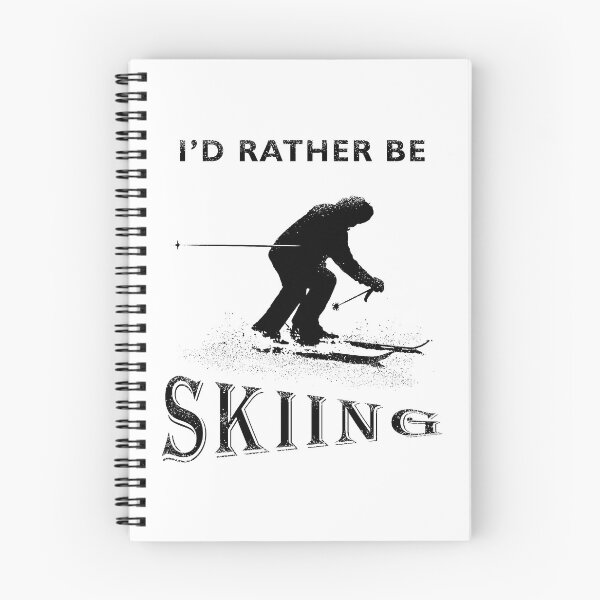 Item preview, I'd Rather Be Skiing Quote with Silhouette Downhill Skier in Black on White  designed and sold by Karen McFarland.