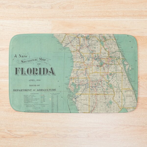 Item preview, Vintage Florida Map (1916) designed and sold by BravuraMedia.