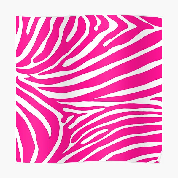 "Shocking Pink and White Zebra Print" Poster for Sale by CraftyCatz