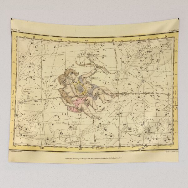 Item preview, Vintage Gemini Constellation Map (1822) designed and sold by BravuraMedia.