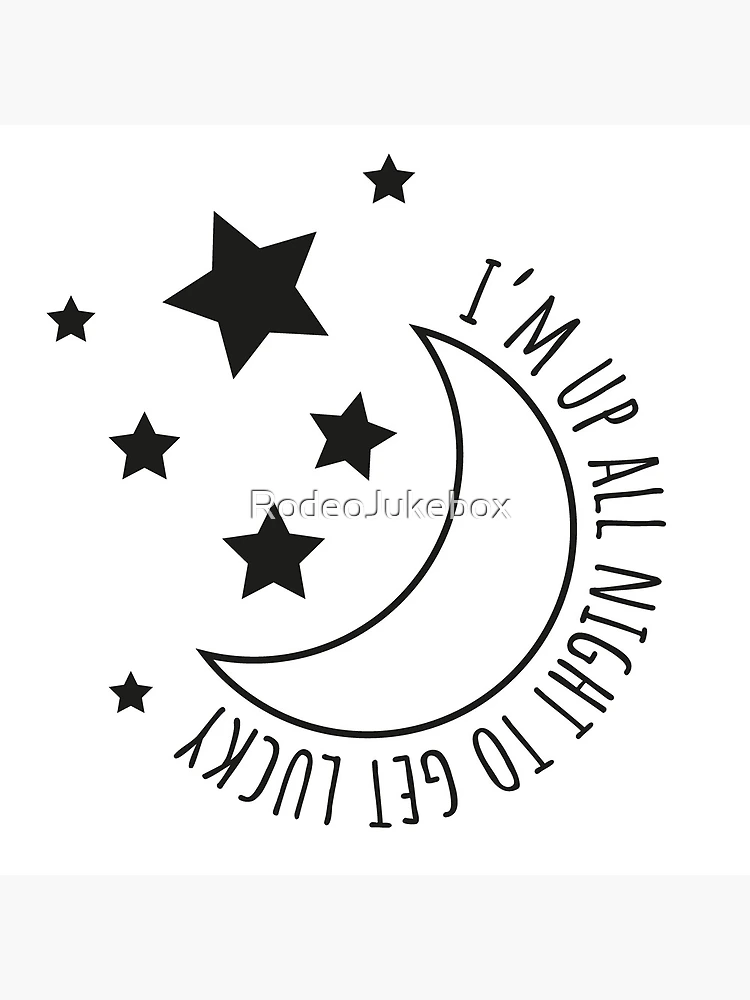 Thumbnail 4 of 4, Clock, UP ALL NIGHT designed and sold by RodeoJukebox.