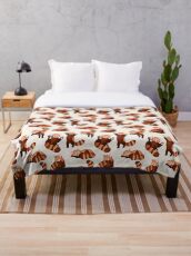 Red Panda Pattern Throw Blanket