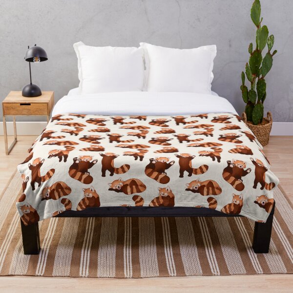 Red Panda Pattern Throw Blanket