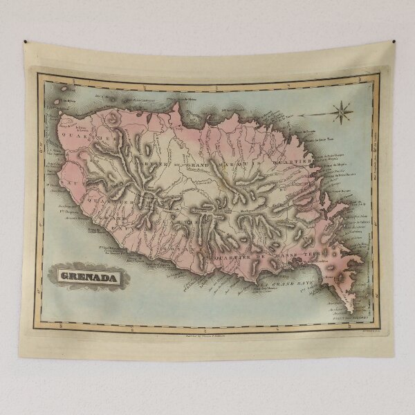 Item preview, Vintage Grenada Island Map (1823) designed and sold by BravuraMedia.
