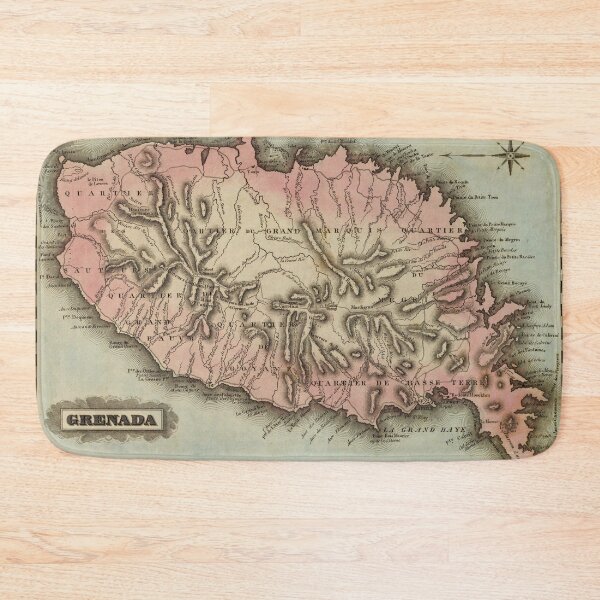 Item preview, Vintage Grenada Island Map (1823) designed and sold by BravuraMedia.