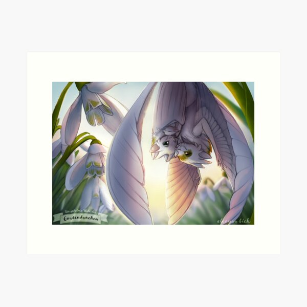 Gardendragons - Snowdrop Dragons - Snowfeather Family Art Print