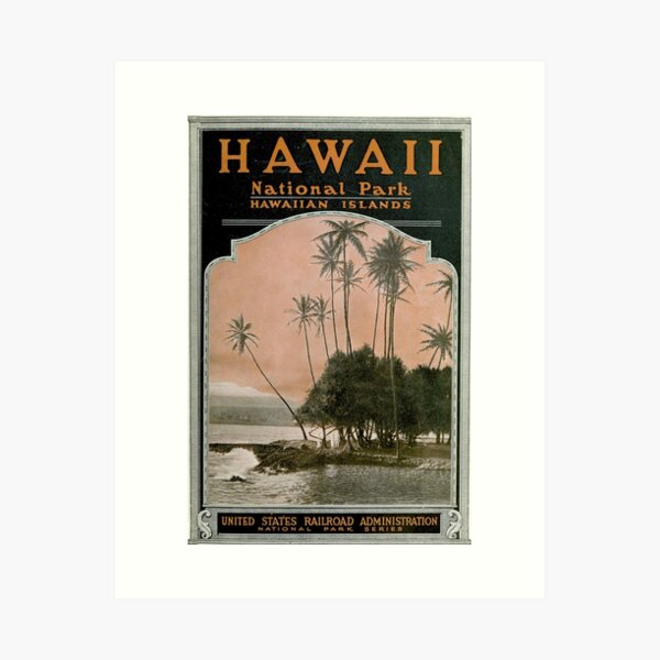 Item preview, Vintage Hawaii National Park Poster (1919) designed and sold by BravuraMedia.