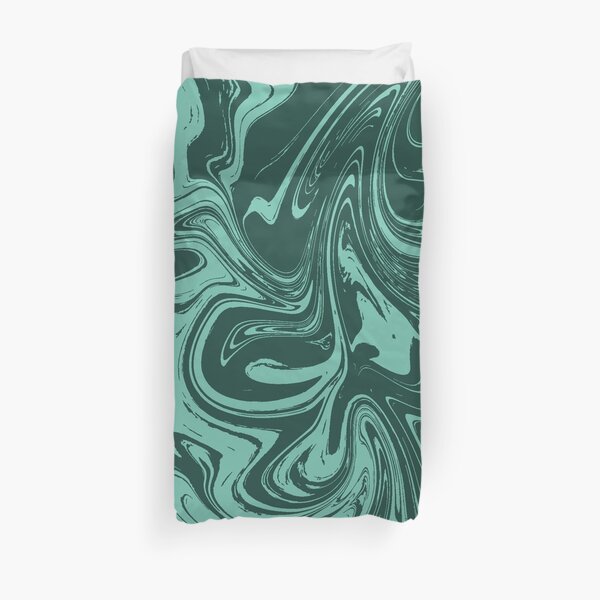 Green and Spearmint Marble pattern Duvet Cover