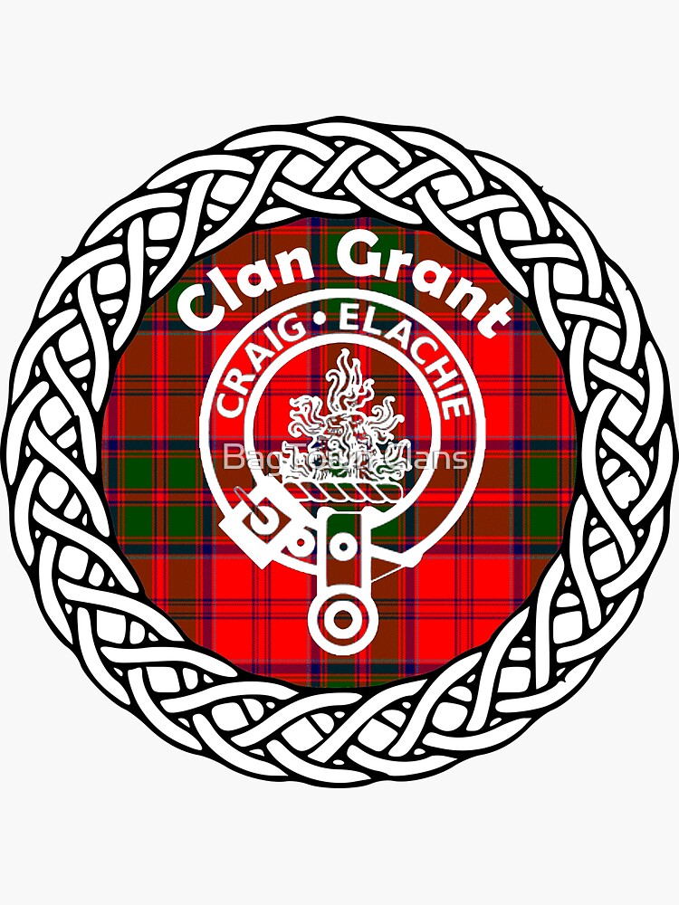 clan-grant-surname-last-name-tartan-crest-badge-sticker-for-sale-by