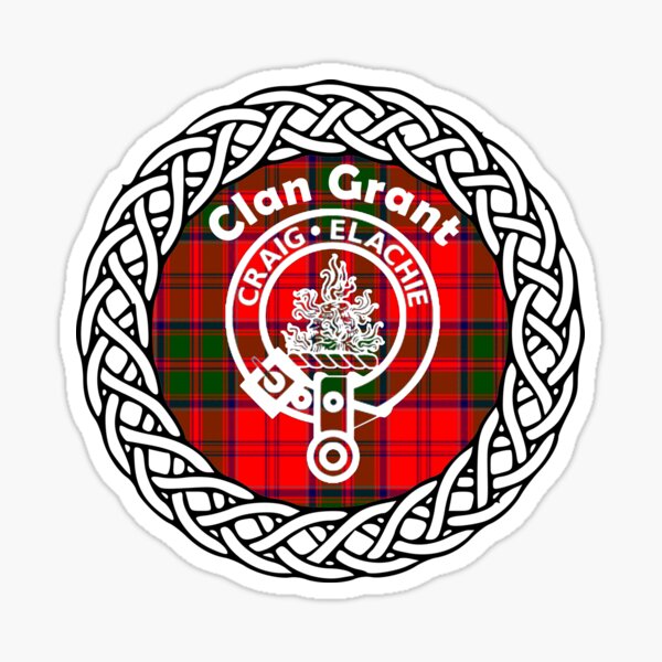 clan-grant-surname-last-name-tartan-crest-badge-sticker-for-sale-by-ljrigby-redbubble