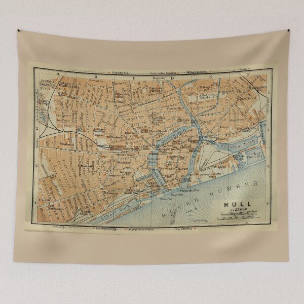 Item preview, Vintage Hull England Map (1910) designed and sold by BravuraMedia.