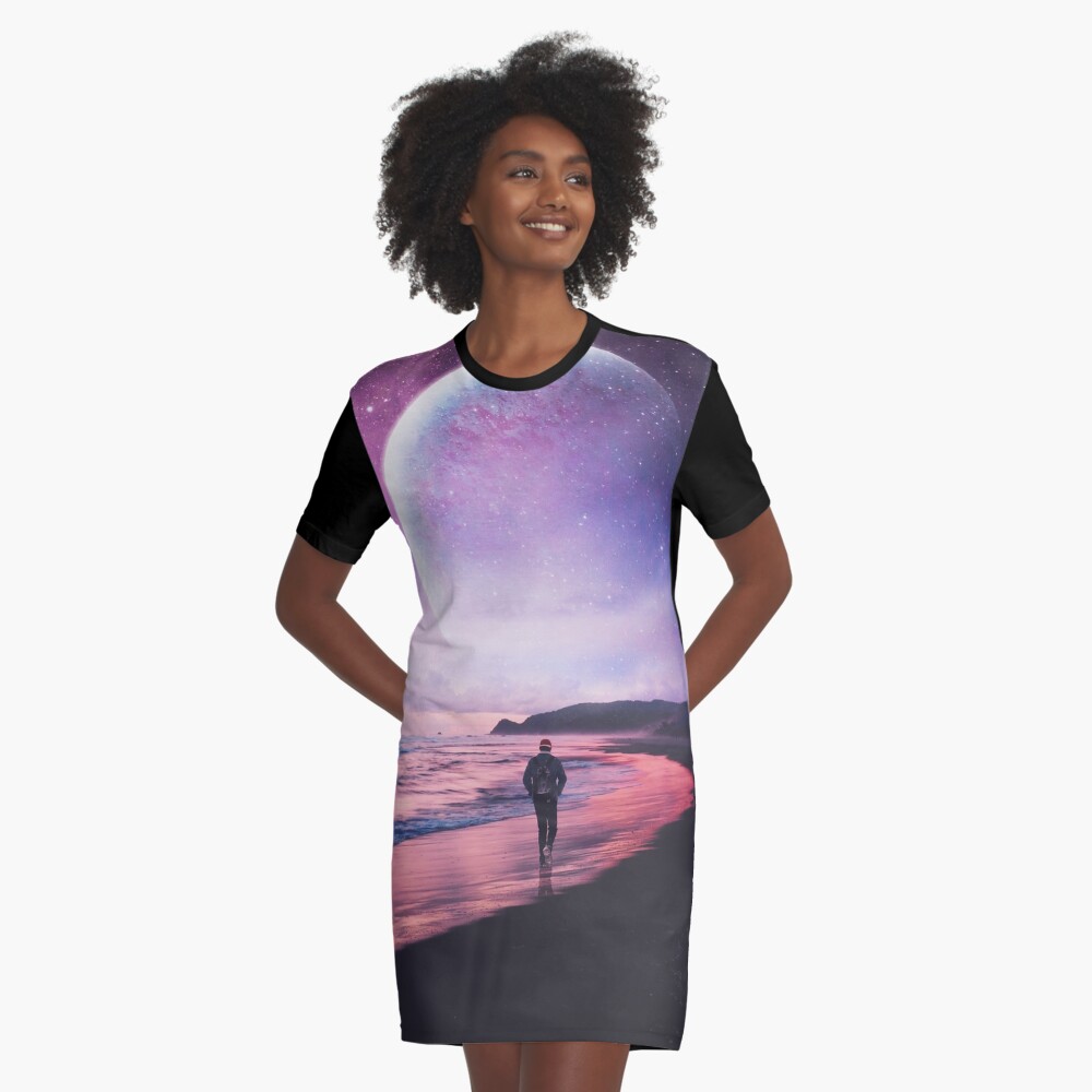 Night Stroll Graphic T-Shirt Dress