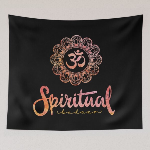 Item preview, Spiritual Bad-Ass Mandala AUM Tropical Gold on black designed and sold by Björn Lisinski.
