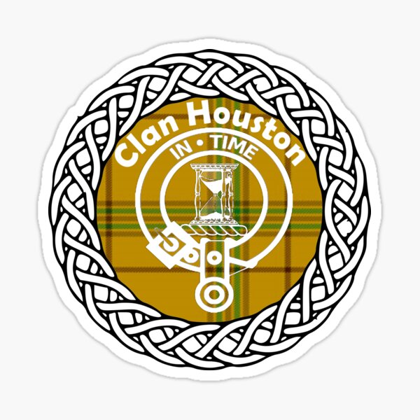 "Clan Houston surname last name tartan crest badge" Sticker for Sale by