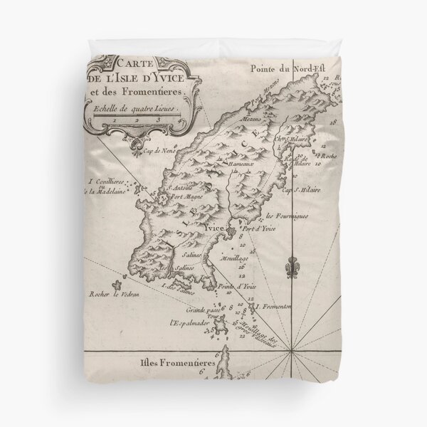 Vintage Ibiza Spain Map (1764) Duvet Cover