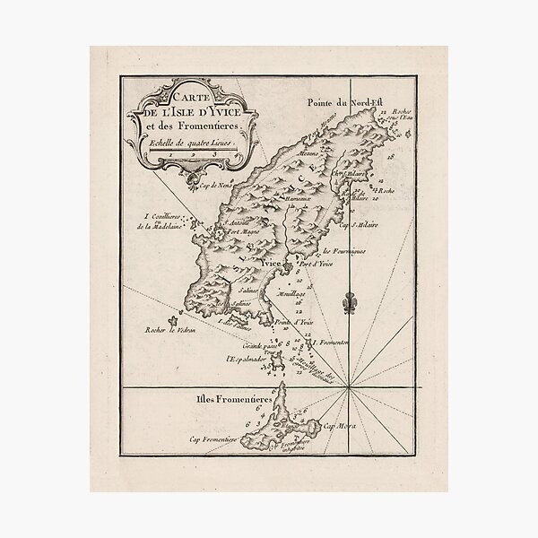 Vintage Ibiza Spanien Karte (1764) Fotodruck