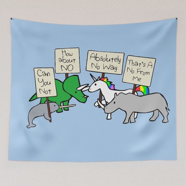 Item preview, How About NO (Horned Warrior Friends) designed and sold by jezkemp.