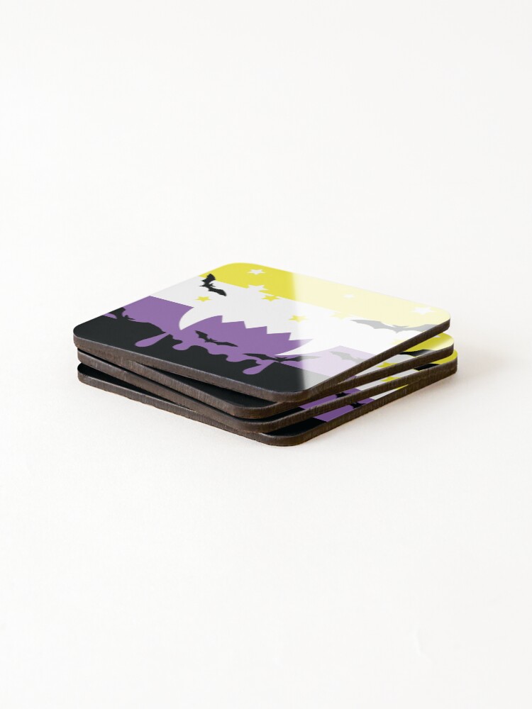 Thumbnail 4 of 5, Coasters (Set of 4), Nonbinary Vampire designed and sold by ReaperWorks.
