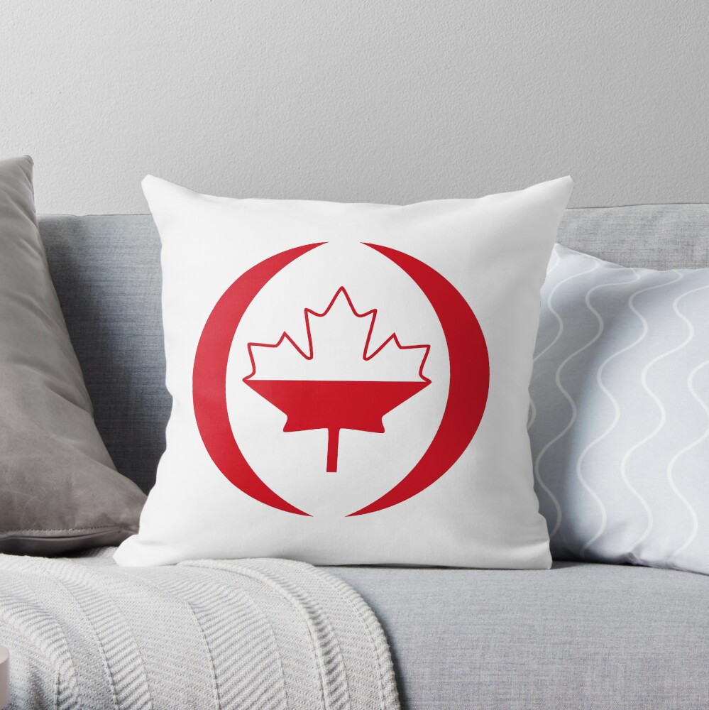 Polish Canadian Multinational Patriot Flag Series Throw Pillow