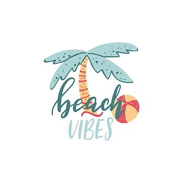Artwork thumbnail, Beach Vibes Lettering by GrayCatGraphics