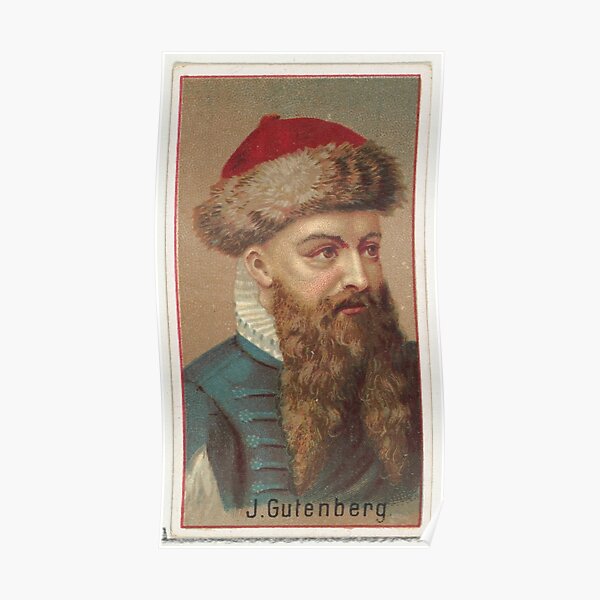 Vintage Johannes Gutenberg Illustration (1888) Poster
