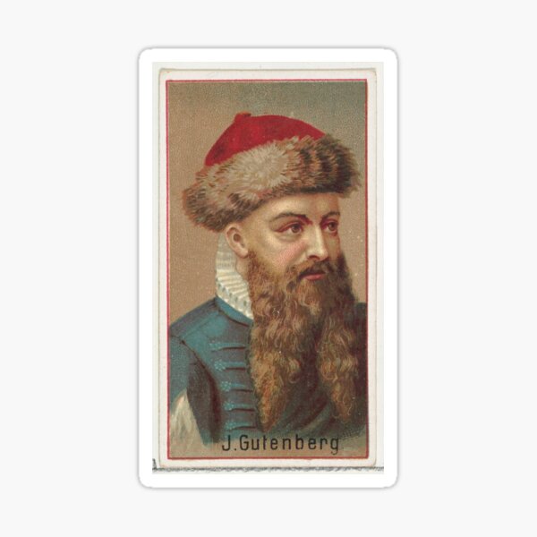 Vintage Johannes Gutenberg Illustration (1888) Sticker