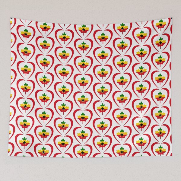 Item preview, Ghanaian Canadian Multinational Patriot Flag Series (Heart) designed and sold by Carbon-Fibre Media.