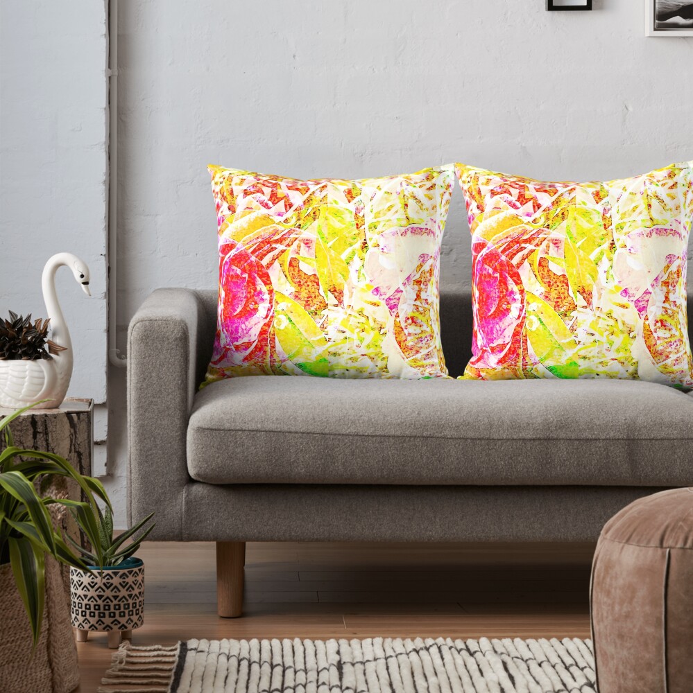 Floral Abstract - Vibrancy of Spring Throw Pillow