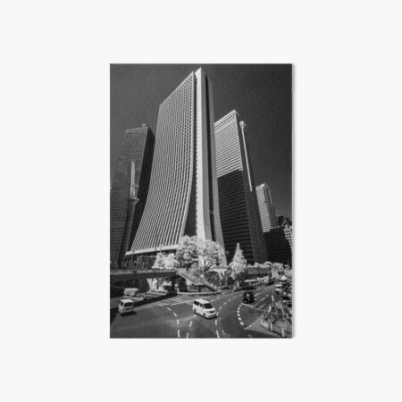 Downtown Tokyo Skyscrapers in Infrared Art Board Print