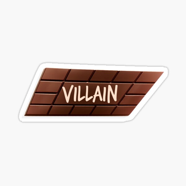Caja sesgada de chocolate villano Pegatina
