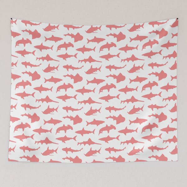 Item preview, Sharks Coral Pink designed and sold by TLTextiles.