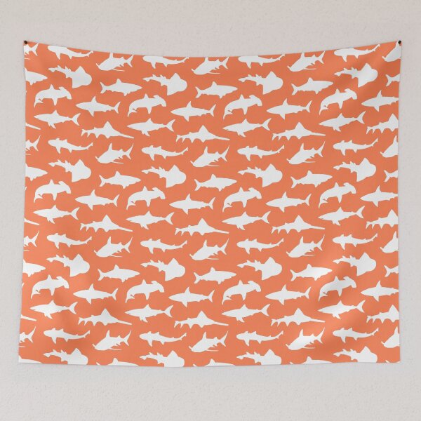 Item preview, Sharks on Coral designed and sold by TLTextiles.