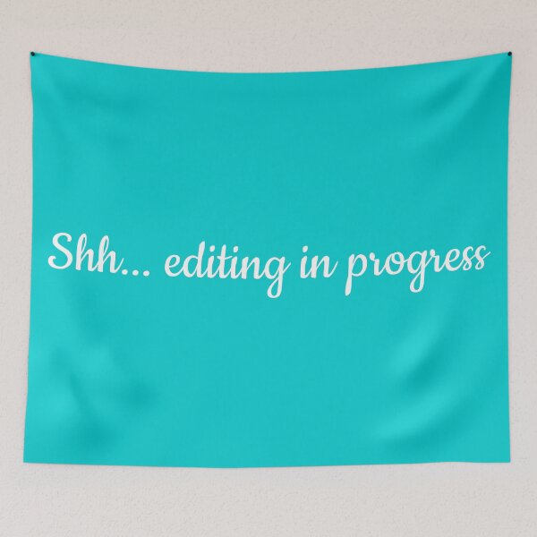 Item preview, Editing in Progress White on Turquoise designed and sold by TeaRoseWriter.