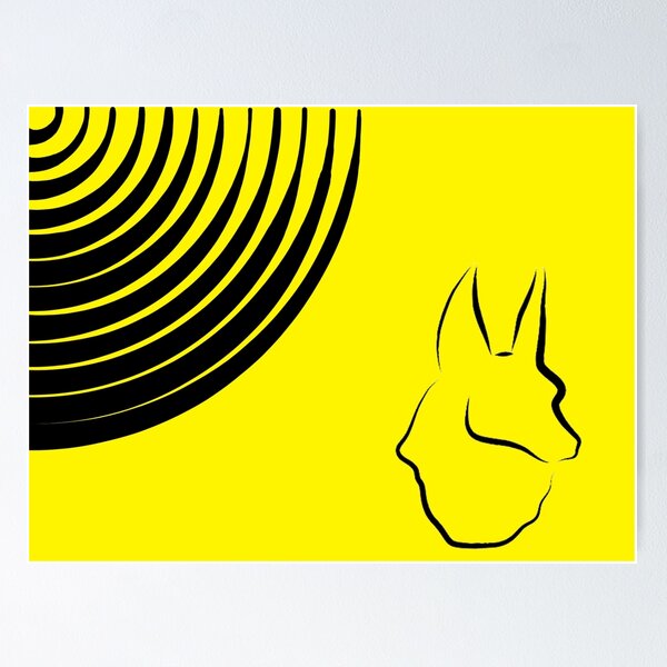 Item preview, Anubis silhouette with black stripes on yellow background designed and sold by verbosekoala.