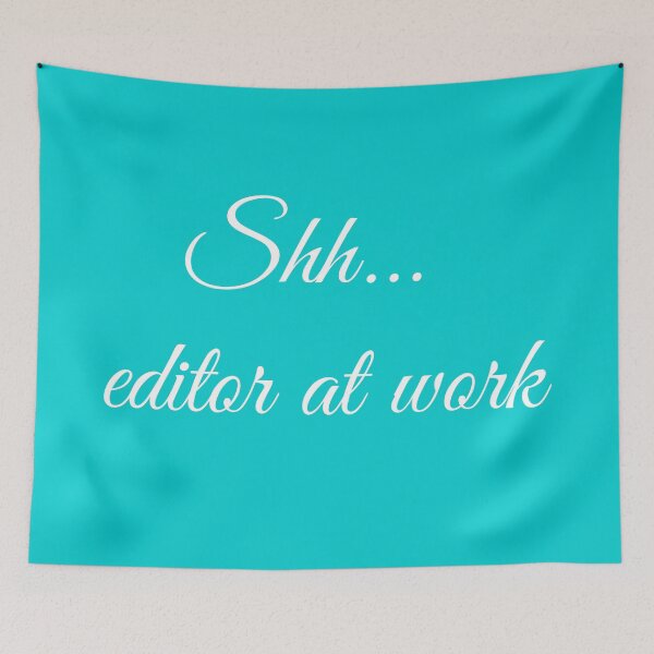 Item preview, Editor at Work White Type on Turquoise designed and sold by TeaRoseWriter.