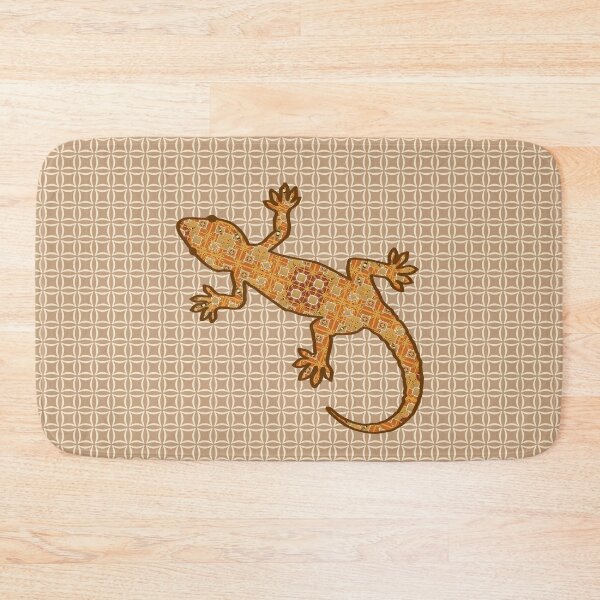 Item preview, Tribal Batik Gecko, Rust, Amber and Tan designed and sold by Marymarice.