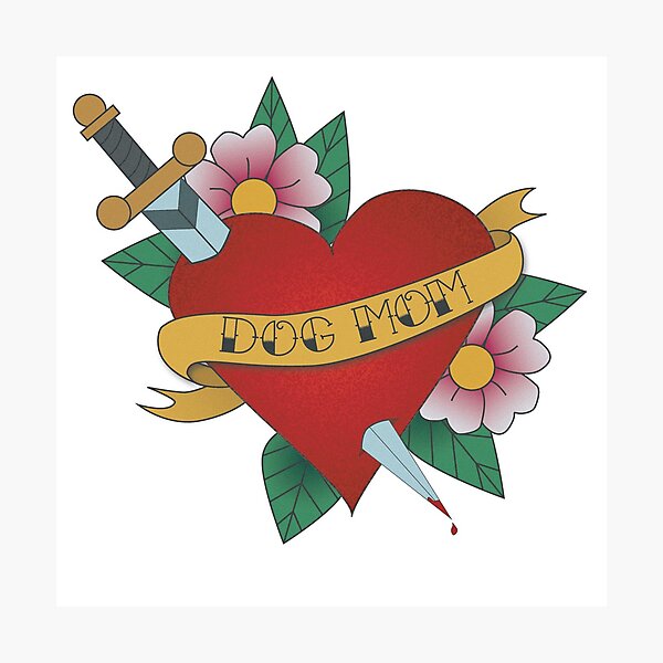 Item preview, Dog Mom Old Fashioned Tattoo designed and sold by obscuritea.